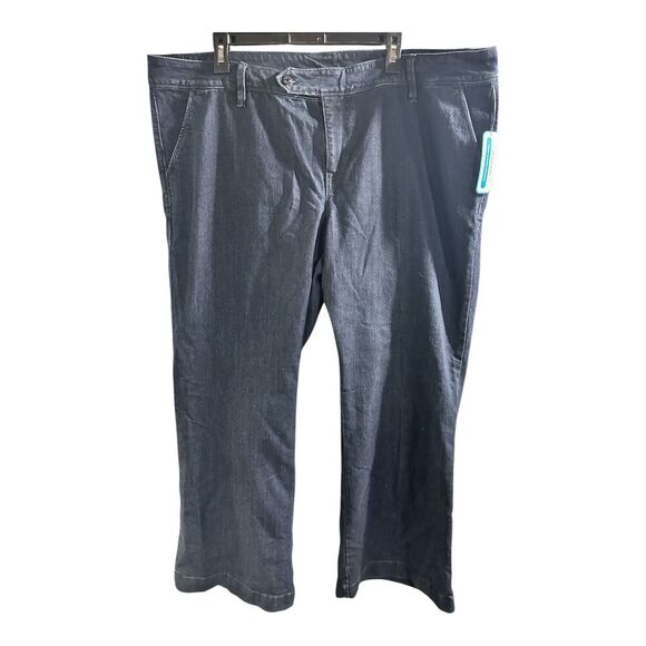 NWT Old Navy Jeans Womens 22 Blue Dark Wash Denim Flared Bell Wide Leg - Picture 1 of 8